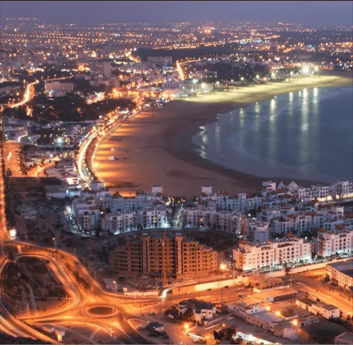 La baie d’Agadir et sa plage en croissant