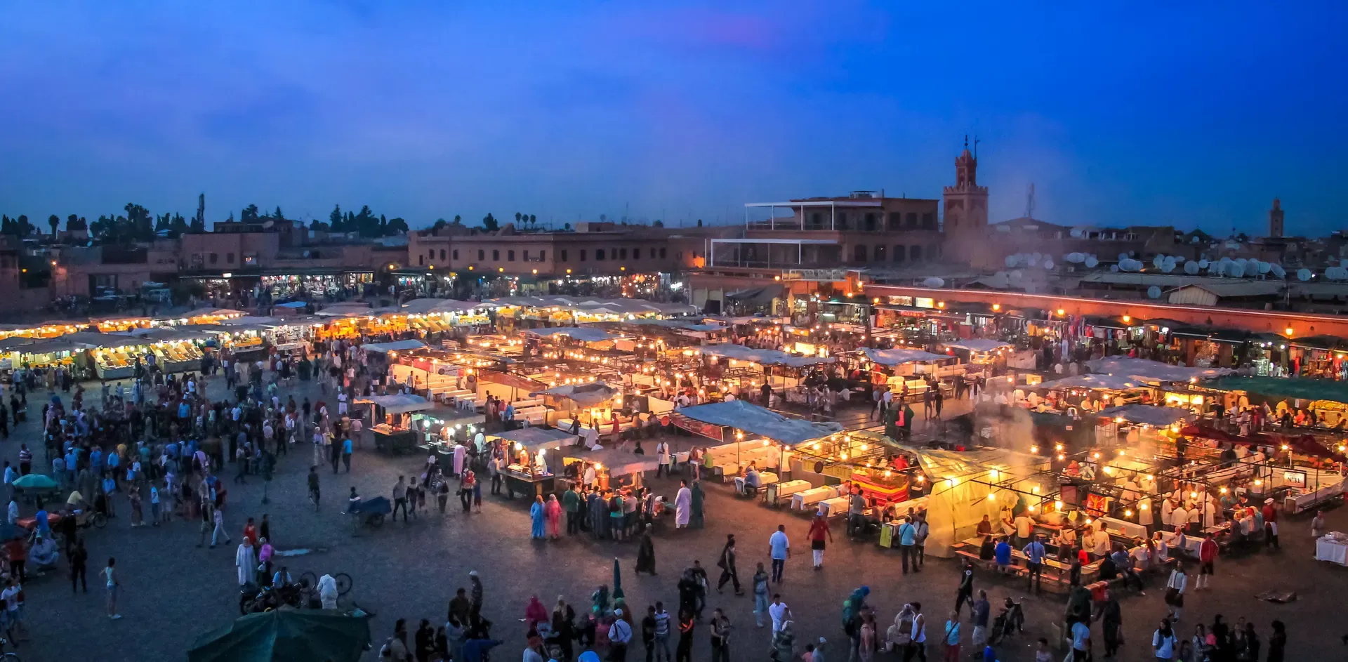 Vue sur les toits et les jardins de Marrakech